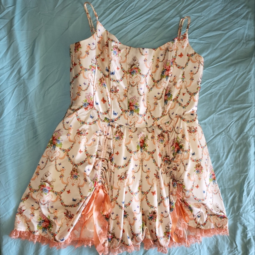 Sugar Thrillz Opulence Renaissance Corset Dress Floral 2X Dollskill Plus Size